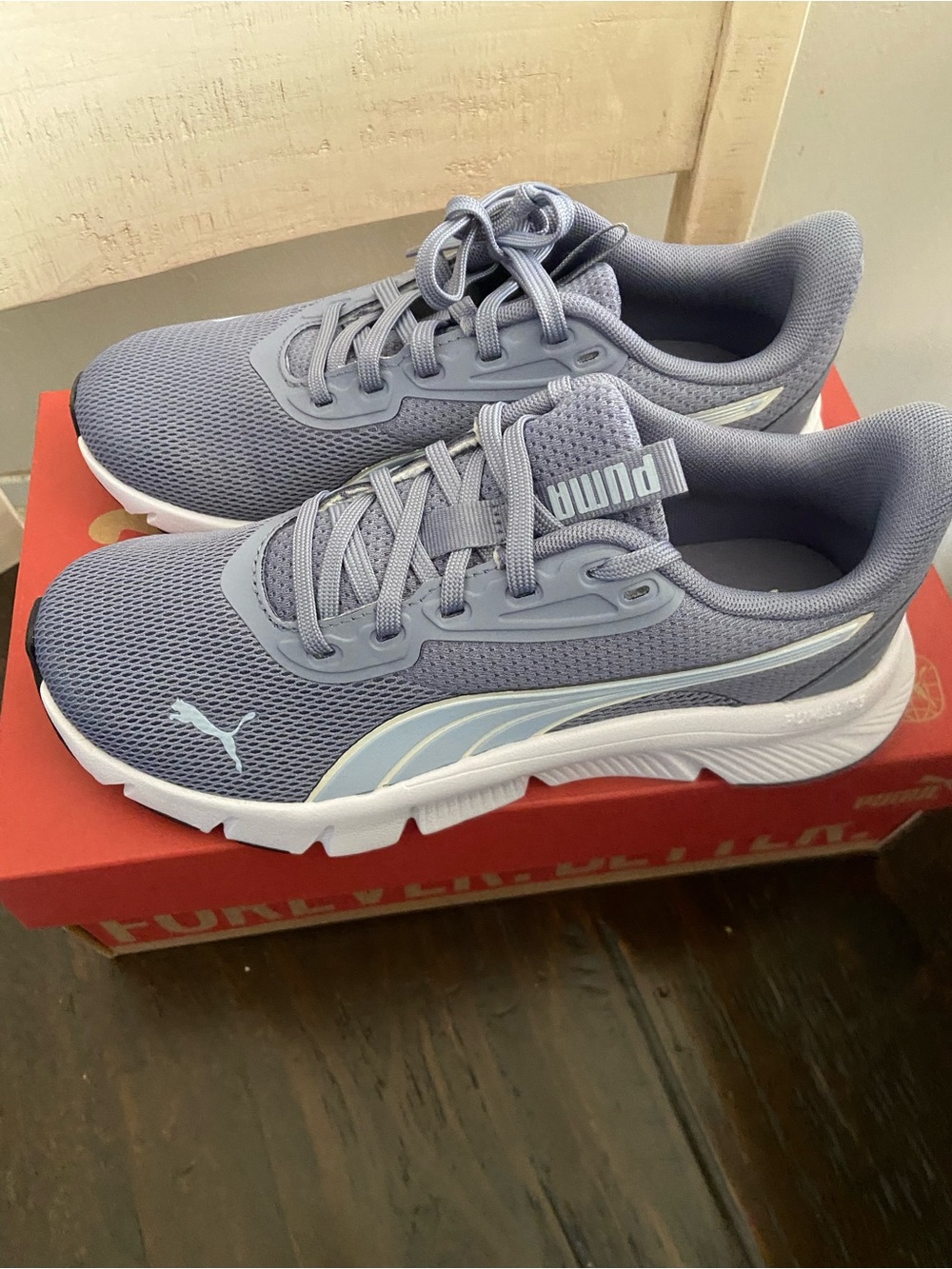Puma Lavender Gray Mesh Athletic Sneakers